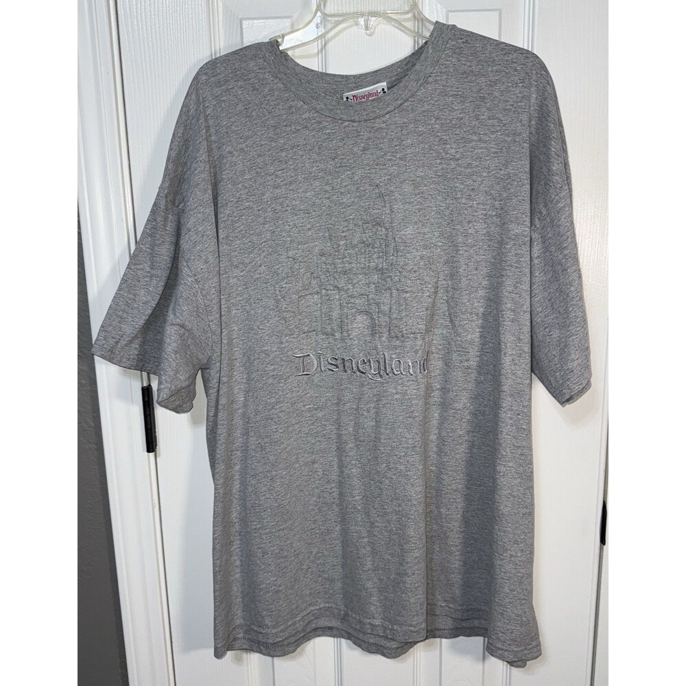 Disneyland Embroidered Embossed T-Shirt Grey Men's 2X